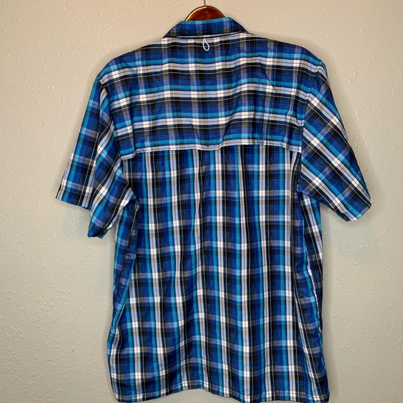 Big Sky Blue Plaid Vented Button Up Fishing Shirt - Picture 4 of 5